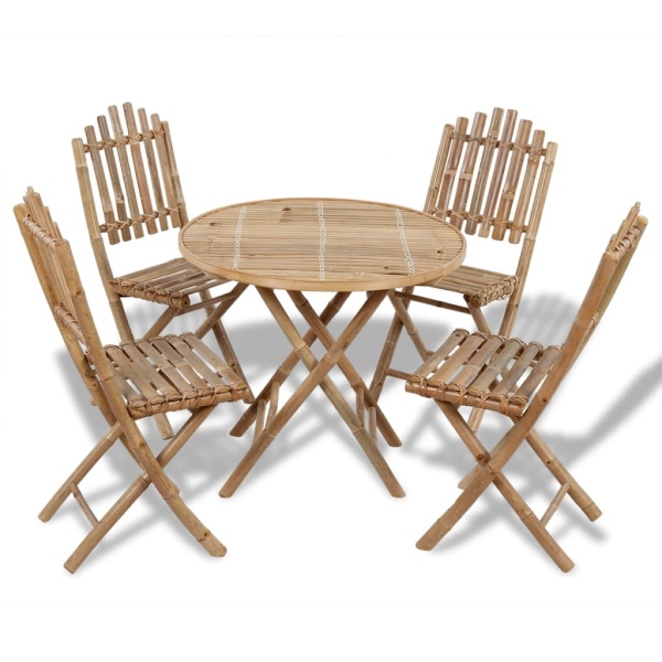 Set Mobilier De Exterior Pliabil 5 Piese Bambus 41497